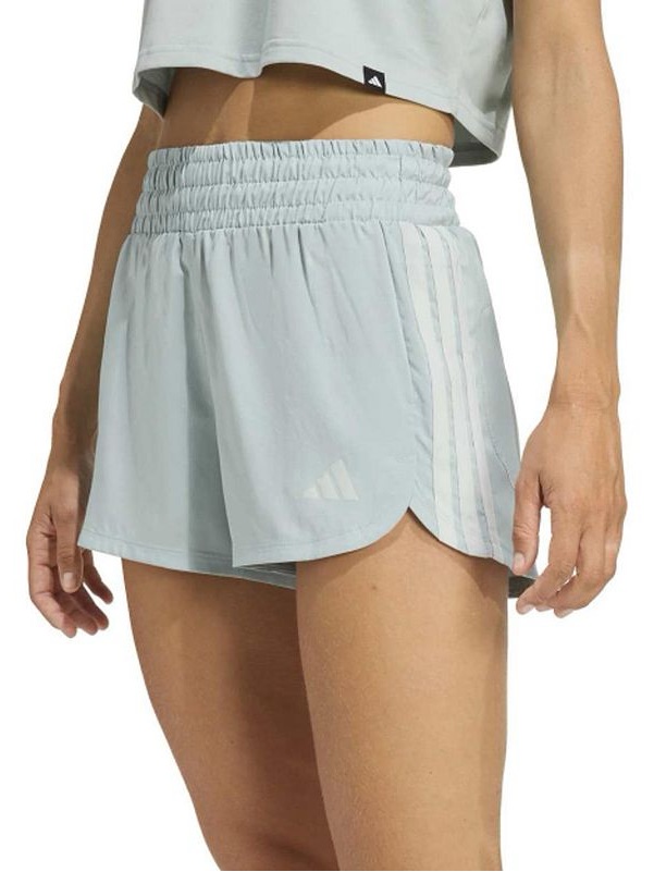 Adidas Women's Pale Blue Smocked Waist Athletic Shorts